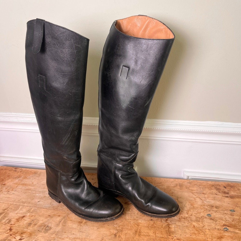 English Riding Boots Womens 9 D Tall 21" Equestrian Black Leather